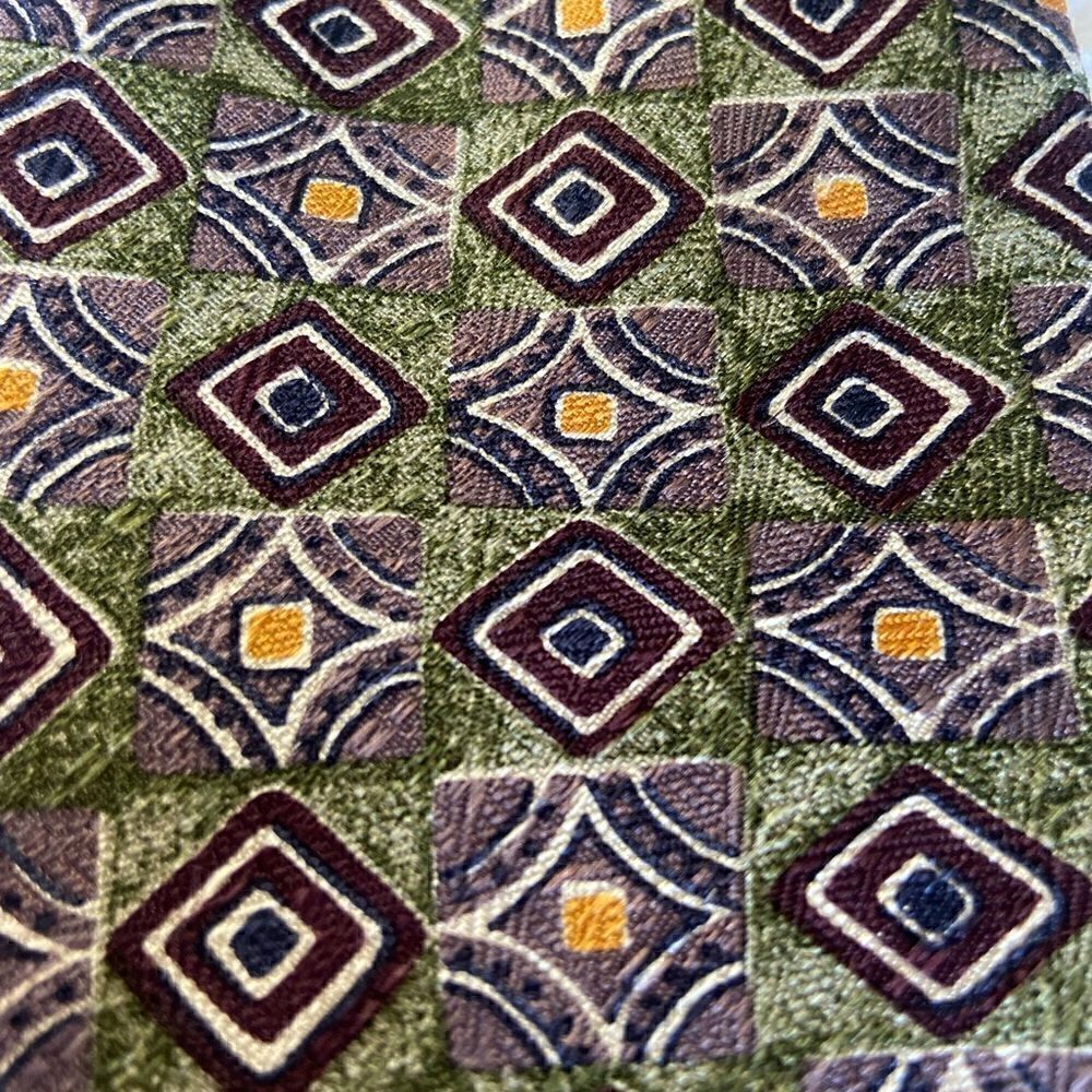 ROBERT TALBOTT OMAGGIO Silk Necktie USA Designer Geometric Green/Purple - Picture 5 of 6